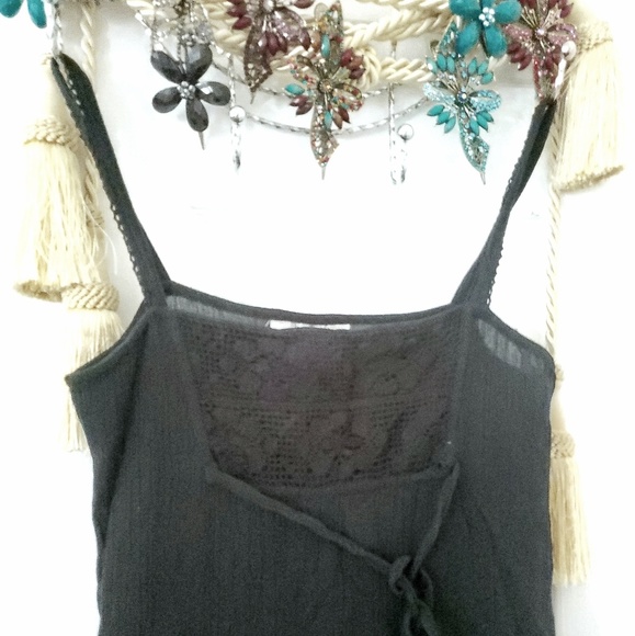 Free People crochet hem black midi dress - Picture 5 of 7